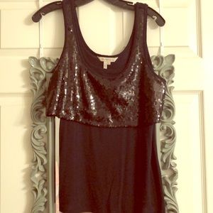 Bcbg black fun & flirty sequin tank